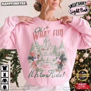 Oh What Fun It Is To Ride Mickey Minnie Mouse Christmas T Shirt (1)