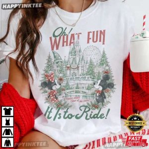 Oh What Fun It Is To Ride Mickey Minnie Mouse Christmas T Shirt (3)
