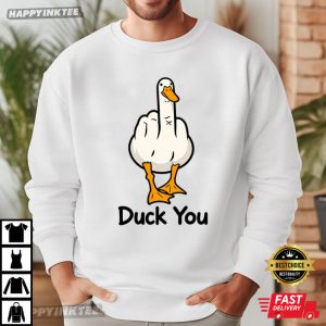 Duck You Funny Duck Middle Finger Sarcastic Animal T Shirt (4)