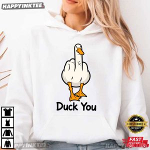 Duck You Funny Duck Middle Finger Sarcastic Animal T Shirt (1)