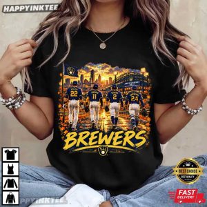 Milwaukee Brewers Sunset Stadium NL Champions Baseball T Shirt (1)