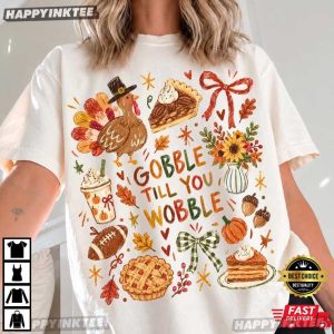 Gobble Till You Wobble Thanksgiving 90s Fall T Shirt (1)